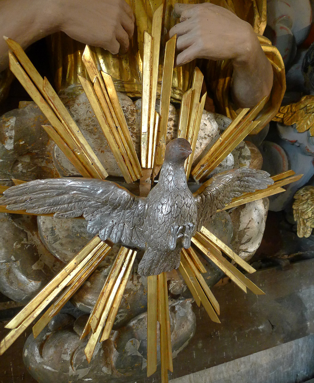 Goux-les-Usiers : église Saint-Valère, détail d'un oiseau
